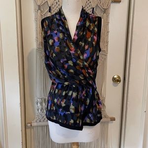 Cabi watercolor faux wrap top size small